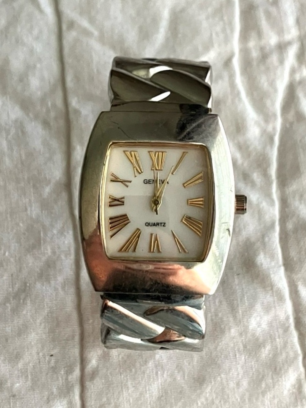 Vintage Geneva Two-Tone Silver and Gold Classy Watch